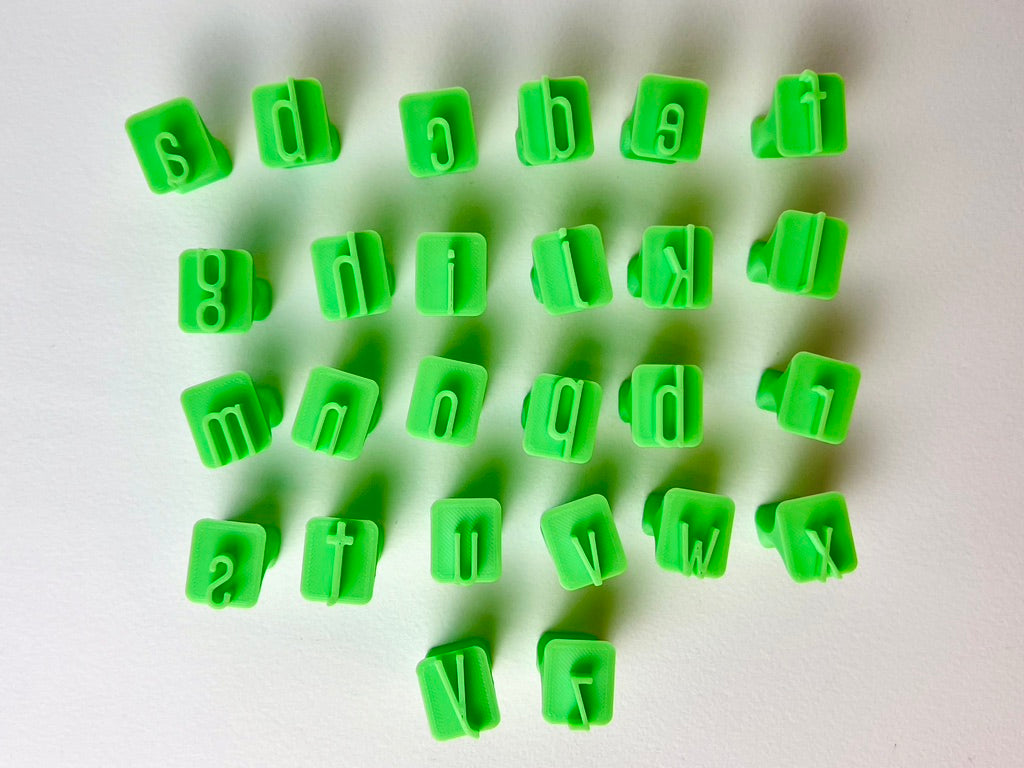 3/4" Lowercase Alphabet Stamp Set